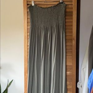 Ruched strapless maxi sundress